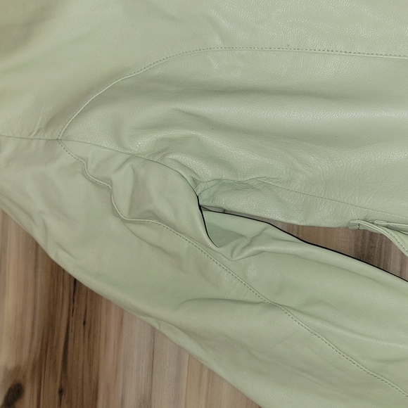 bebe Real Mint Green Leather Jacket - Picture 14 of 16